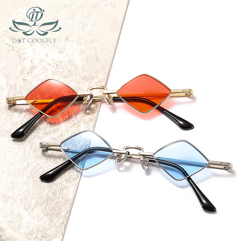 

D&T Personality Trend Triangle Irregular Metal Frame Sunglasses for Men and Women Fashion Decorative Sunglasses PC UV400
