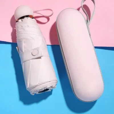 Xiaomi Youpin Капсула Мини-зонт от солнца солнцезащитный крем Ультра легкий анти-УФ маленький карман пять раз зонтик складной дождь - Цвет: Pink