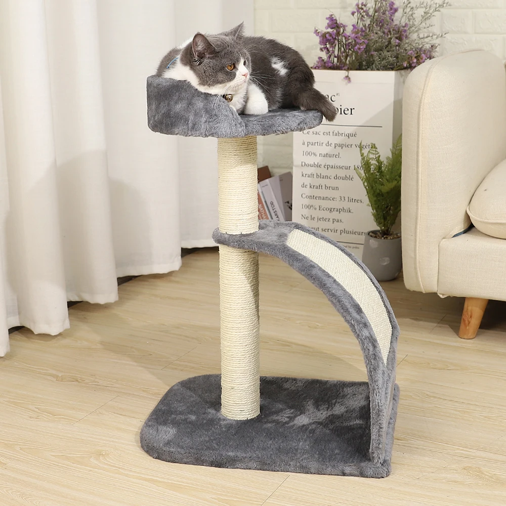 H228cm Cat Tree Toy Condo Cat Climbing Tree Multi-layer With Hammock Cat House Furniture Scratching Solid Wood Posts for Cats