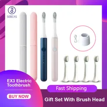 SOOCAS PINJING EX3 – brosse à dents électrique sonique USB, Base de chargement sans fil, brosse à dents automatique, nettoyage en profondeur, étanche