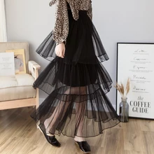 Женская офисная юбка-карандаш размера плюс, весна-лето, длинная Плиссированная юбка с высокой талией, Женская юбка A5830