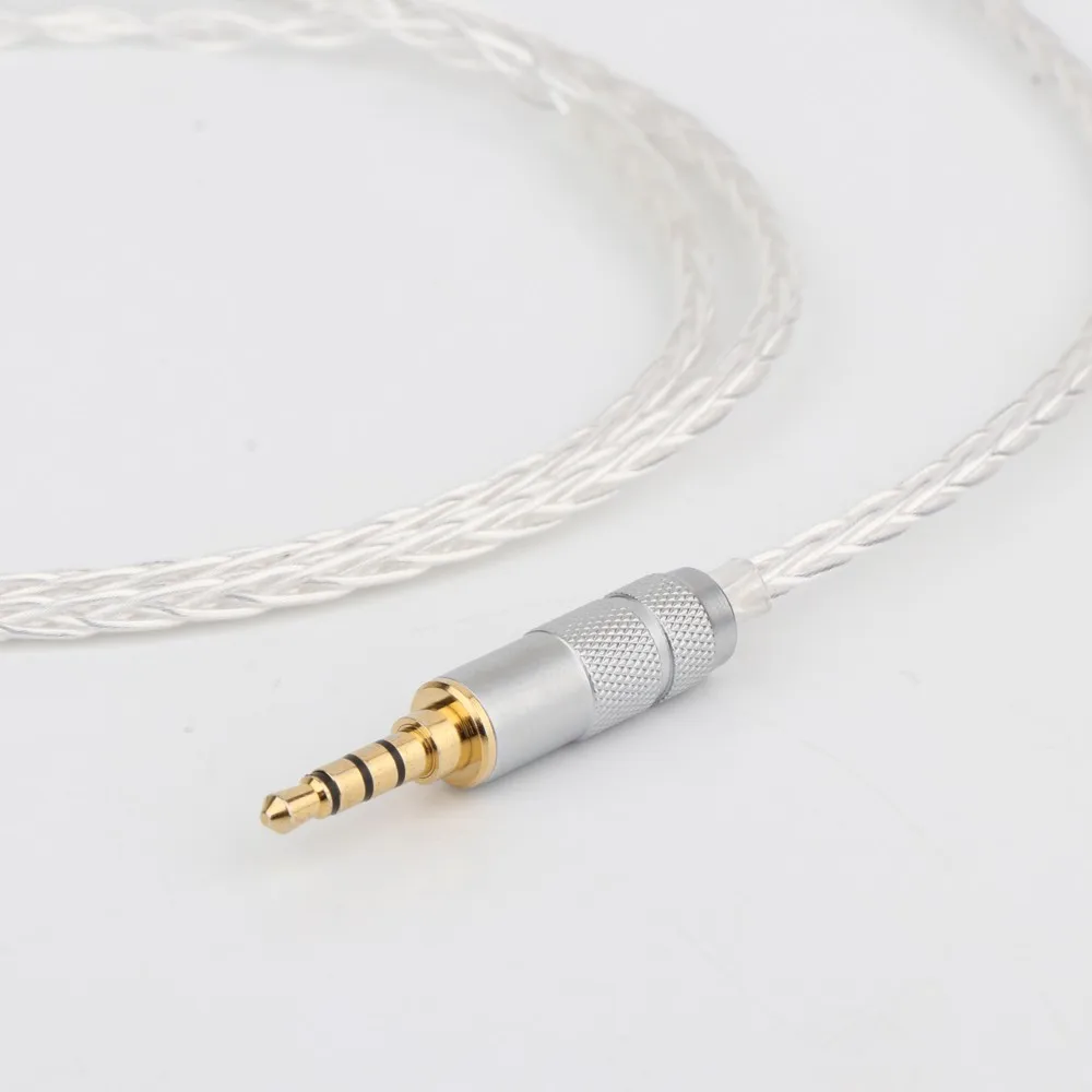 Hi end 3 5mm Balanced Male to RCA Plug Aux Cable 19x 0 1mm Silver Wire Headphone Amp