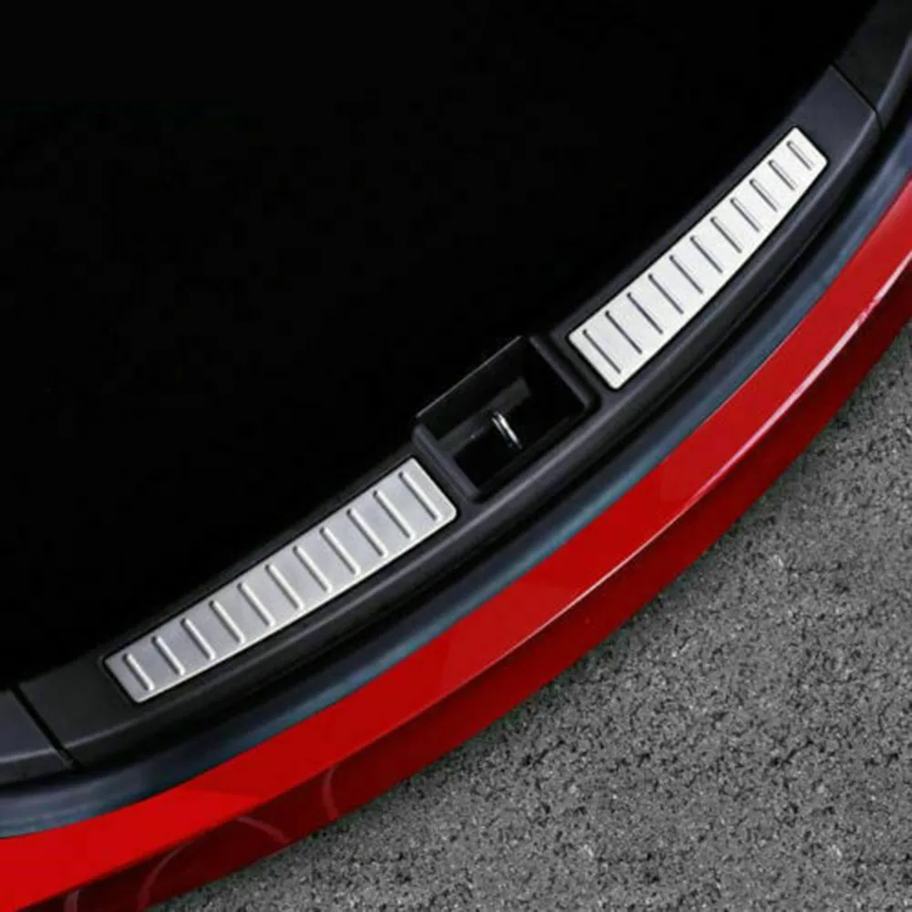 

2pcs Car Rear Bumper Silver Protective Cover Trim Replacement For Tesla Model S