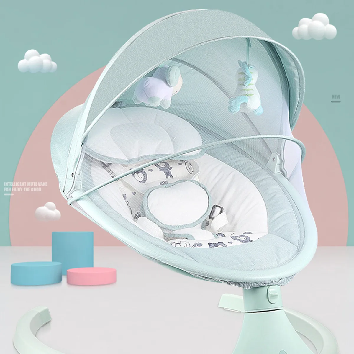635*635*150 мм Новорожденный ребенок спальный качели кресло-качалка Успокаивающая электрическая колыбель кресло-качалка с подушкой сиденья