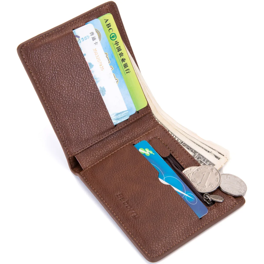 

RFID Antimagnetic Anti-RFID Men New Style Wallet Wallet Short Wallet Men's Coin Pocket