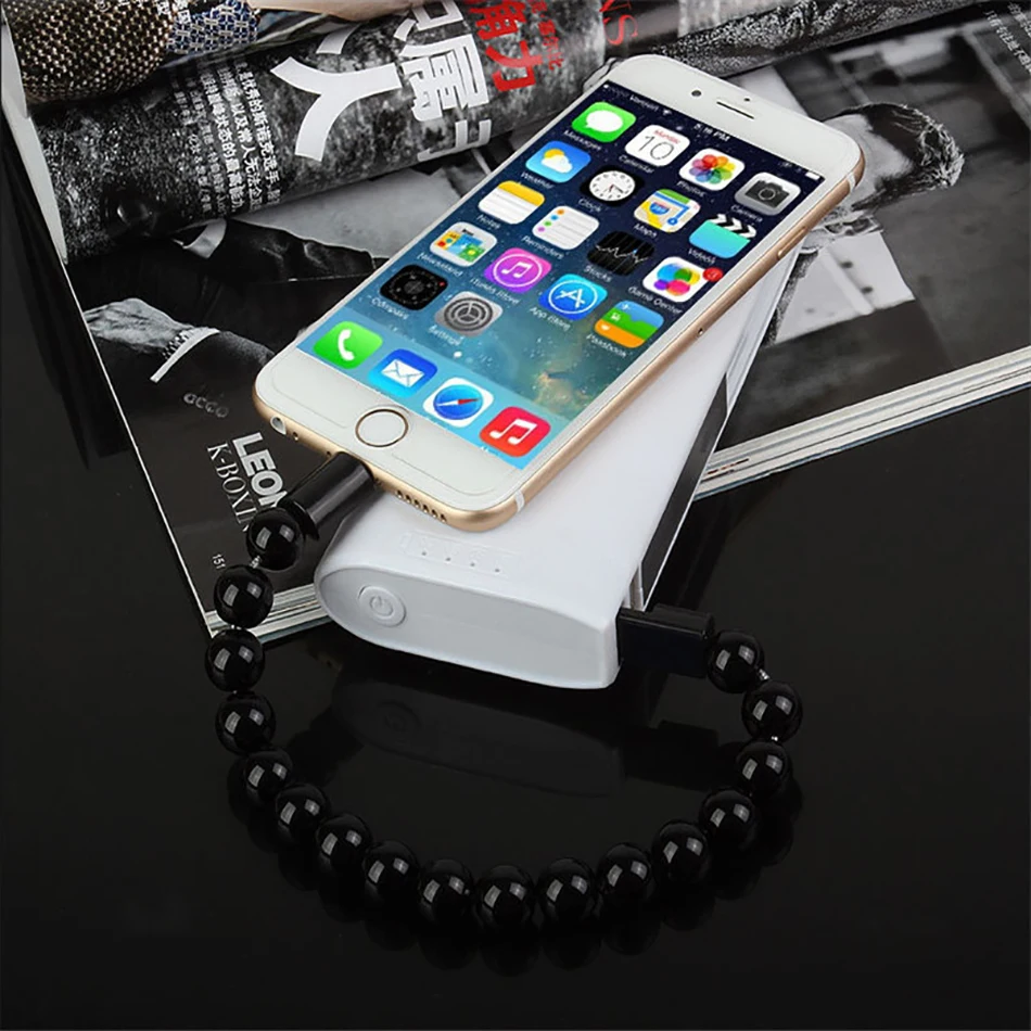 Pure Color Bead Bracelet Micro USB Cable Type C Data Sync Charging Cord For iPhone Samsung huawei Android Mobile Phone Charger usb c 61w