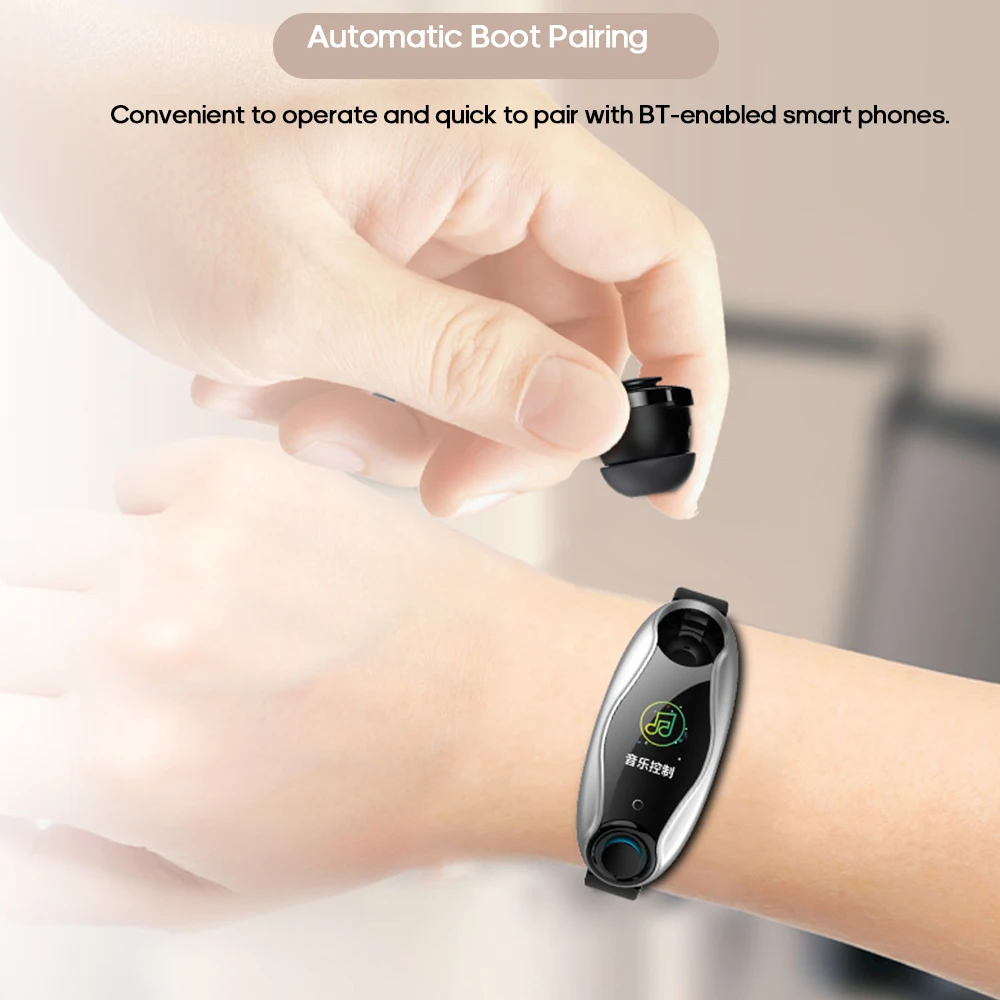 Docooler T90 умные часы Bluetooth наушники 2 в 1 BT5.0 Смарт наручные часы Android IOS BT поддержка вызова монитор сердечного ритма браслет