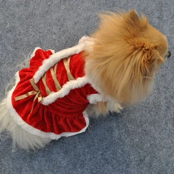 

Cute Dog Puppy Christmas Santa Warm Costumes Vest Coat Clothes Pet Apparel