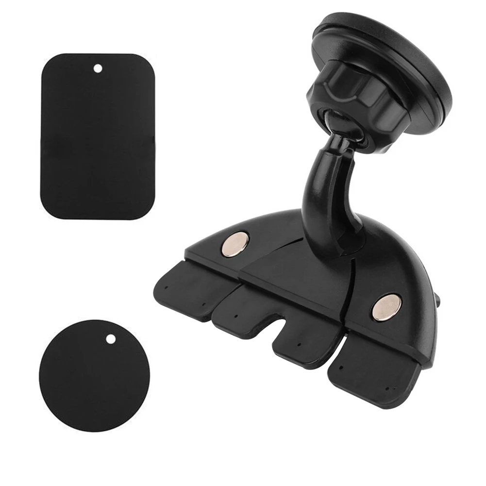 

360 Degree Smartphone Multifunction Magnetic Universal Car Phone Holder Stand CD Slot Support Rotate Bracket Black Portable