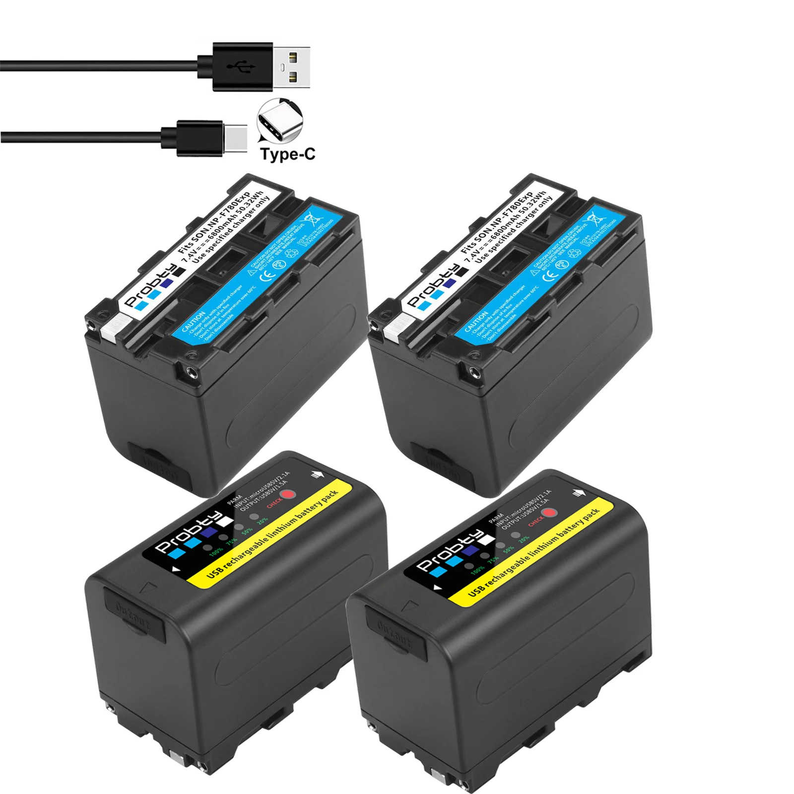 Probty-bateria com Saída de Carregamento Usb Apto para Sony np F970 F960 F550 F570 Qm91d Ccd-rv100 Np-f770 Np-f750 Npf770 Original