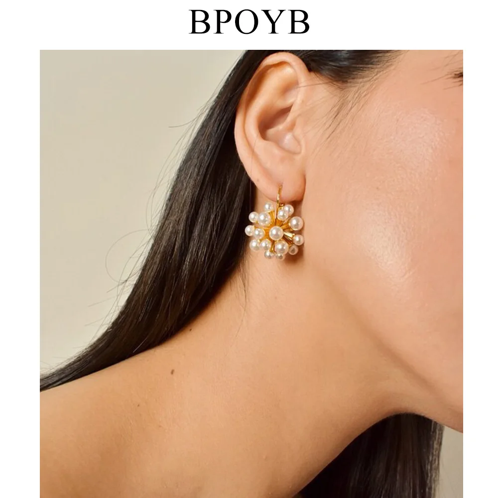 BPOYB элегантные жемчужные серьги капли в форме фейерверка для женщин модные