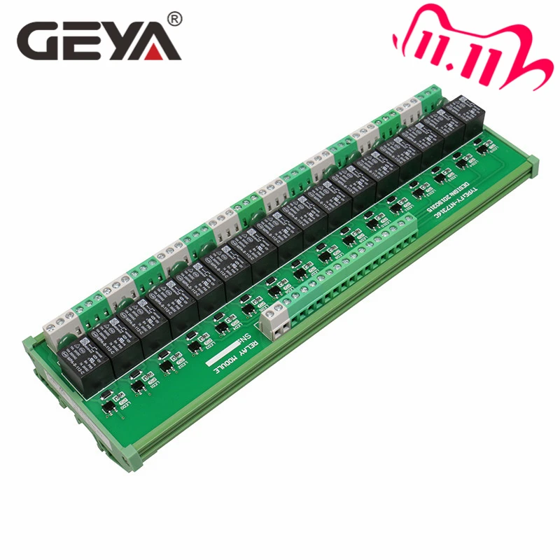 Бесплатная доставка релейный модуль GEYA 16 групп 1SPDT 1NC1NO для переменного тока 5 В 12 24
