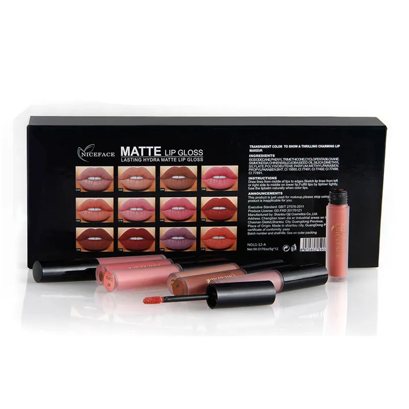 12PCS/Set Liquid Matte Lip Gloss Cosmetics Waterproof Nude Lip Lipsticks Long Lasting Metallic Lipstick Stick Make up Lips 12PCS/Set Liquid Matte Lip Gloss Cosmetics Waterproof Nude Lip Lipsticks Long Lasting Metallic Lipstick Stick Make up Lips