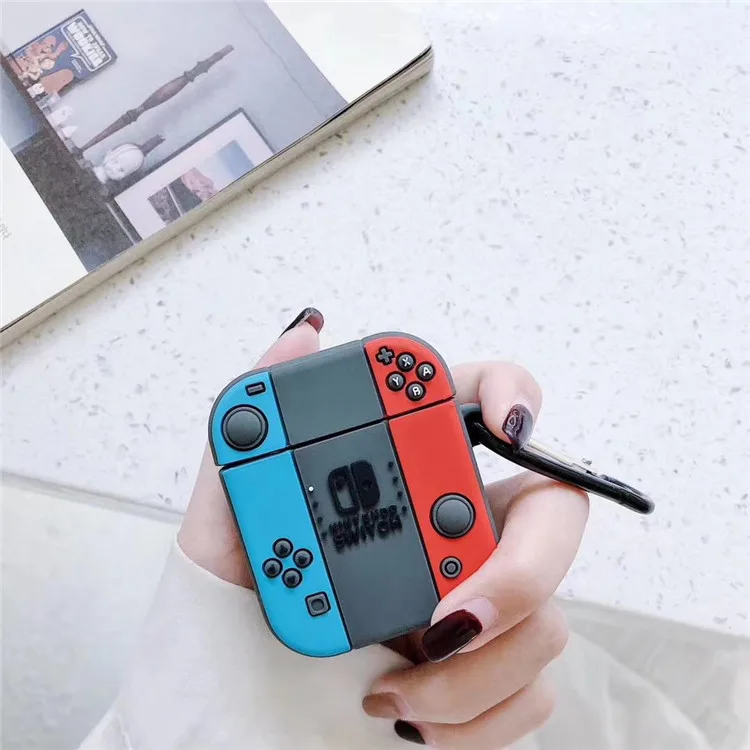 

For AirPods Case Silicone Cute 3D Game Earphone Case For Airpods 2 Headphone Case for Apple Air pods Cover Earpods Carabiner
