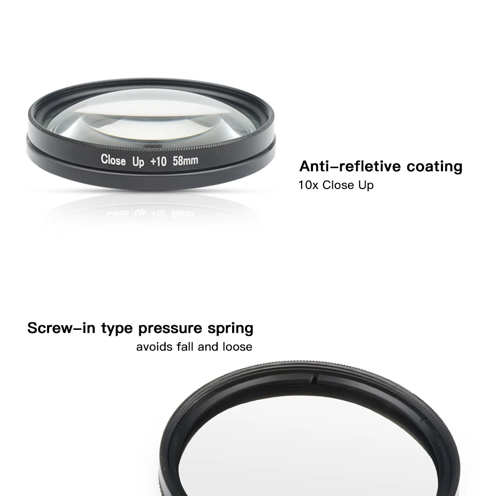 Go Pro 10X Макро Лупа макро крупным планом объектив для GoPro Hero 7 6 5 Черная Камера 58 мм Макро объектив фильтр Go Pro 7 аксессуары