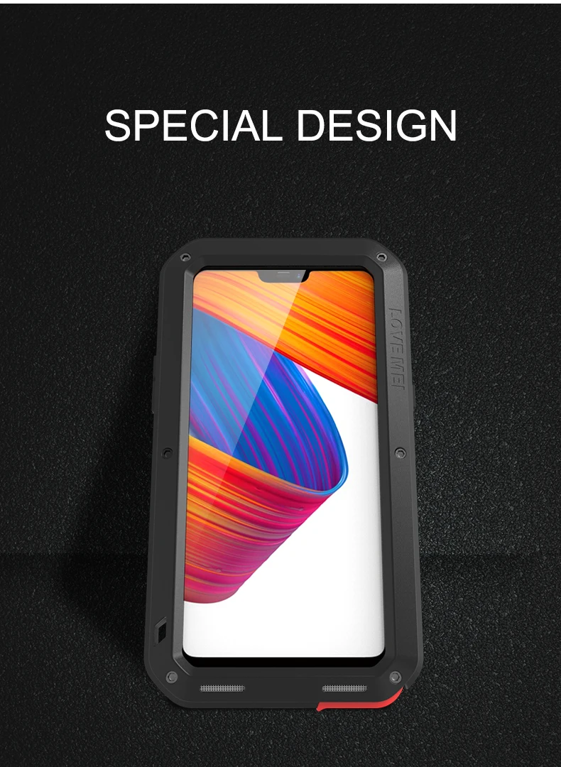 Чехол LOVE MEI для OPPO R15 Dream Mirror Edition(6,28 дюйма), противоударный защитный чехол для всего тела+ экран Gorilla glass