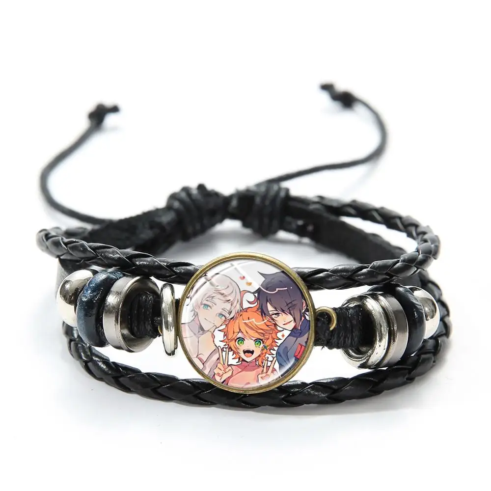Style 19 SONGDA Anime The Promised Neverland Bracelet Emma Norman Ray Brothers Cartoon Charm Casual Leather Bracelet Friendship Gift - Окраска металла: Style 19