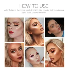 Горячая Сияющий хайлайтер косметика для лица прессованная пудра хайлайтер палитра осветляет кожу контуринг CUN 668