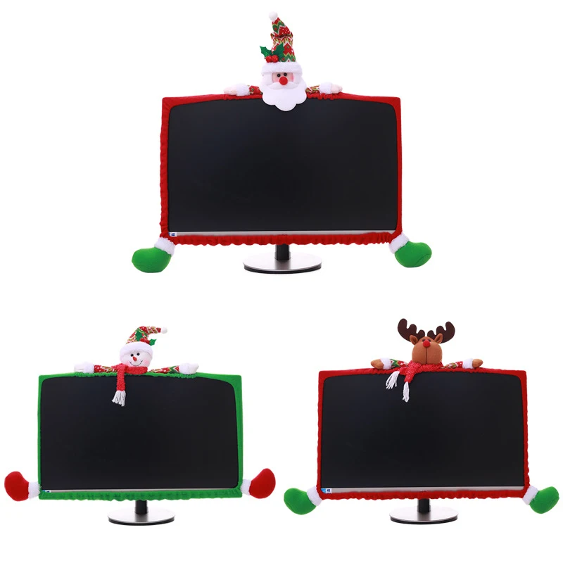 Компьютеры чехол Санта Клаус Снеговик декор в виде оленя Рождественский ЖК-дисплей Дисплей рождественские украшения крышки компьютера
