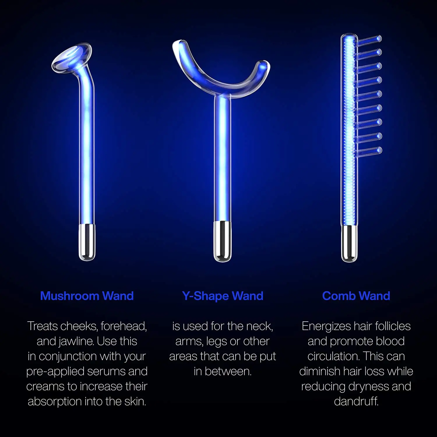 DARSONVAL Apparatus High Frequency Facial Machine For Hair Face Anti Aging Therapy Acne Tool Fusion Neon+Argon Wands Skin Beauty 4