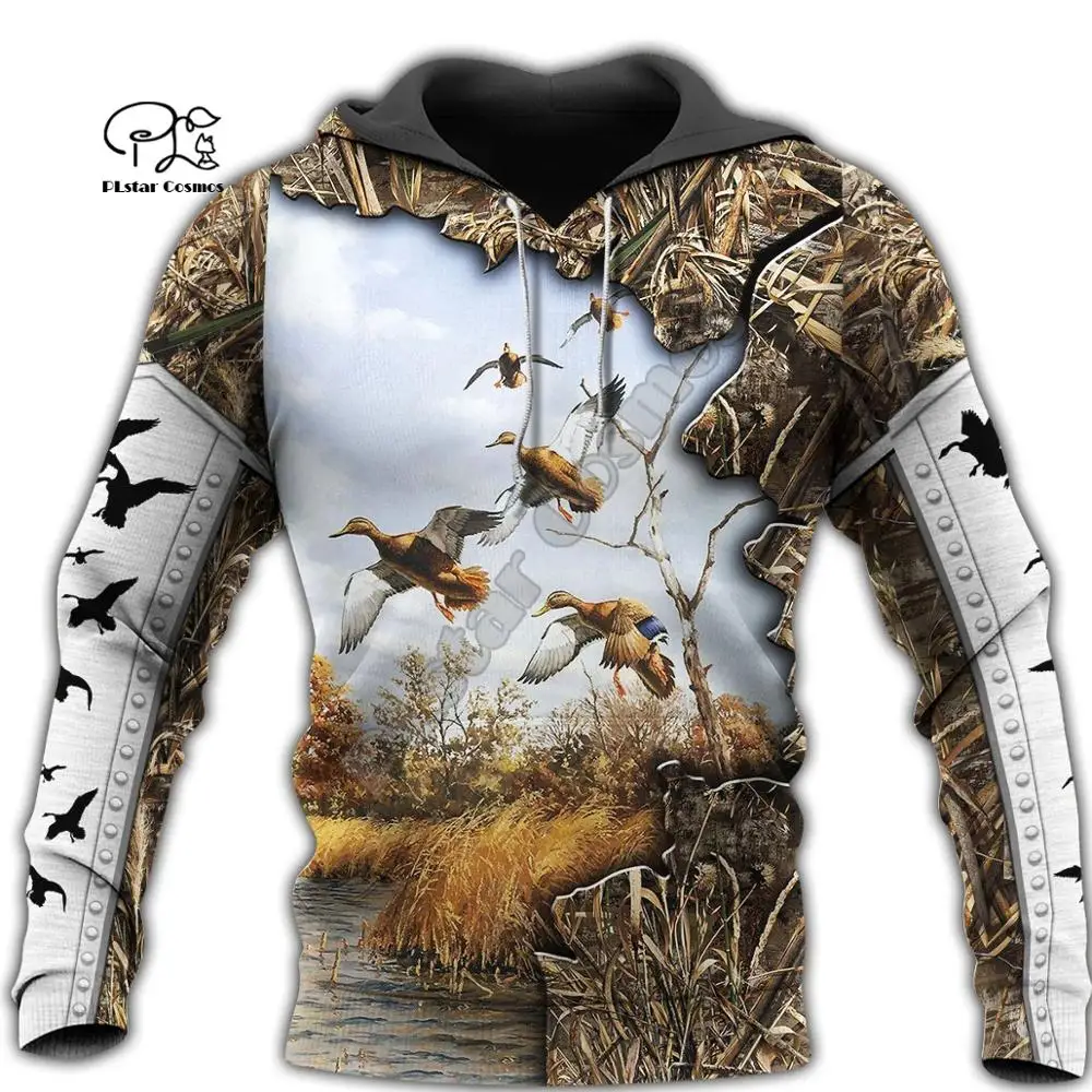 

PLstar Cosmos 3DPrint Hunter hunting Camo Dog Duck Unisex Harajuku Streetwear Man and Woman Funny Hoodies/Sweatshirt/Jacket/-a11