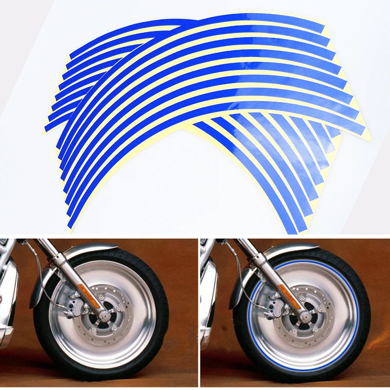 car styling 15-18 inch Wheel Rim Stripe Reflective Sticker for Chevrolet Volt Camaro Cobalt Orlando Spark Aveo Sail Captiva | Автомобили и