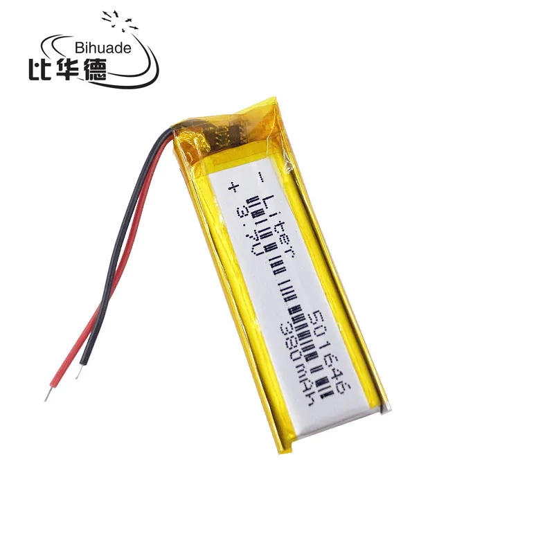 3.7V 380mAh 501646 Lithium Polymer LiPo Rechargeable Battery ion cells For Mp3 Mp4 Mp5 DIY PAD DVD E-book bluetooth headset
