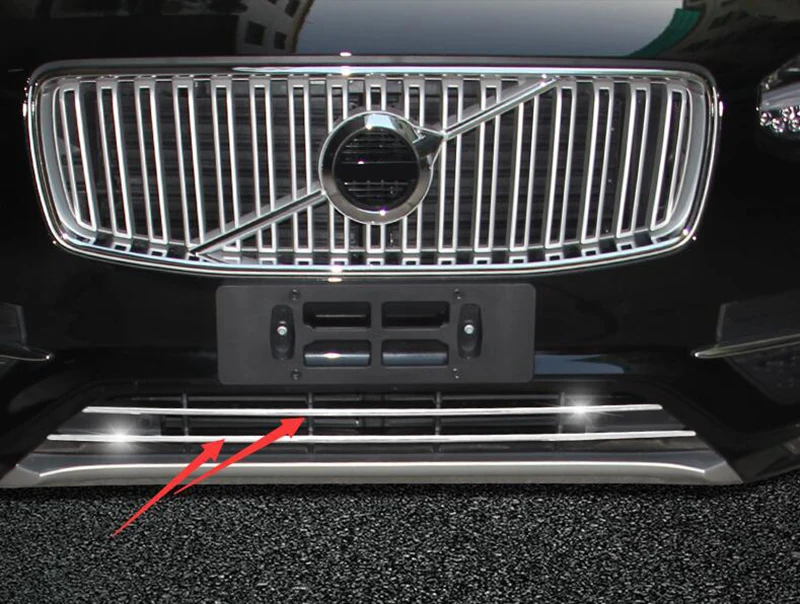 Для Volvo XC90 средний провод бар 15-19 передний бар украшения из нержавеющей стали корпус украшения бар XC90 модифицированные части