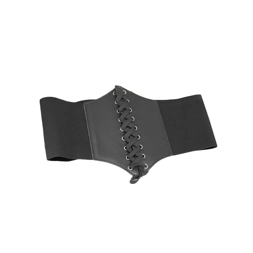 

Women Vintage Solid Belt Waist Cincher Lace Up Corset Bandage High Stretchy Adjustable Tie Wide Waistband for Female