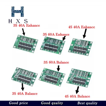 

3S/4S 40A 60A Li-ion Lithium Battery Charger Protection Board 18650 BMS For Drill Motor 11.1V 12.6V/14.8V 16.8V Enhance/Balance
