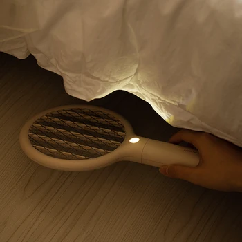 

LED Lighting Electric Mosquito Swatter Mini Bug USB Rechargeable Camping Insect Killer Portable Safety Home Handheld Flies