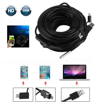 휴대용 자동차 내시경 카메라 케이블, 5.5mm USB 비디오 내시경, 720P HD 방수 카메라, 파이프 자동차 검사 도구, 20m