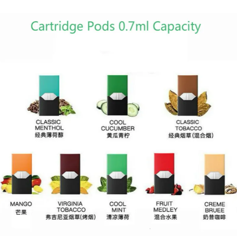 

20Pcs Electronic Cigarettes Vape Cartridge Pods 0.7ml Capacity e Cigs Pod for e Cigarette Vape pod Battery Device Starter Kits