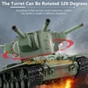 1:16 KV-2 Simulation Military Remote Control Heavy Tank Smoke Device Infrared Battle 320° Turret Rotation Metal Track RC Boy Toy 2