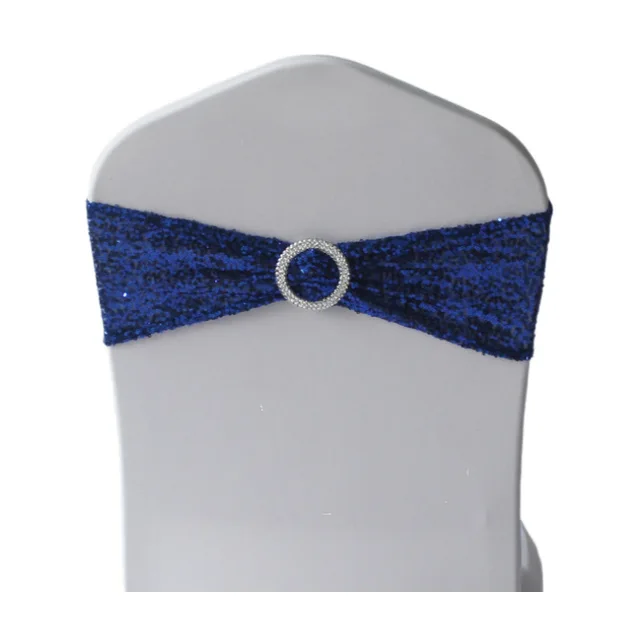 10Db Rózsa Arany Ezüst Spandex Flitter Esküvői Szék Íj Szárnyak Lycra Stretch Együttes Szalagkapcsolatok Szálloda Rendezvények Dekorációja - Image 6