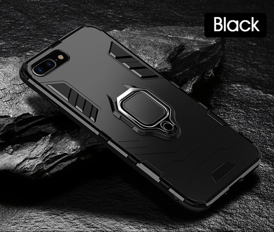 Shockproof Armor Case For iPhone SE 2020 11 Pro Max XS XR X Finger Ring Holder Back Cover 8 7 6 6S Plus 5 5S | Мобильные телефоны и