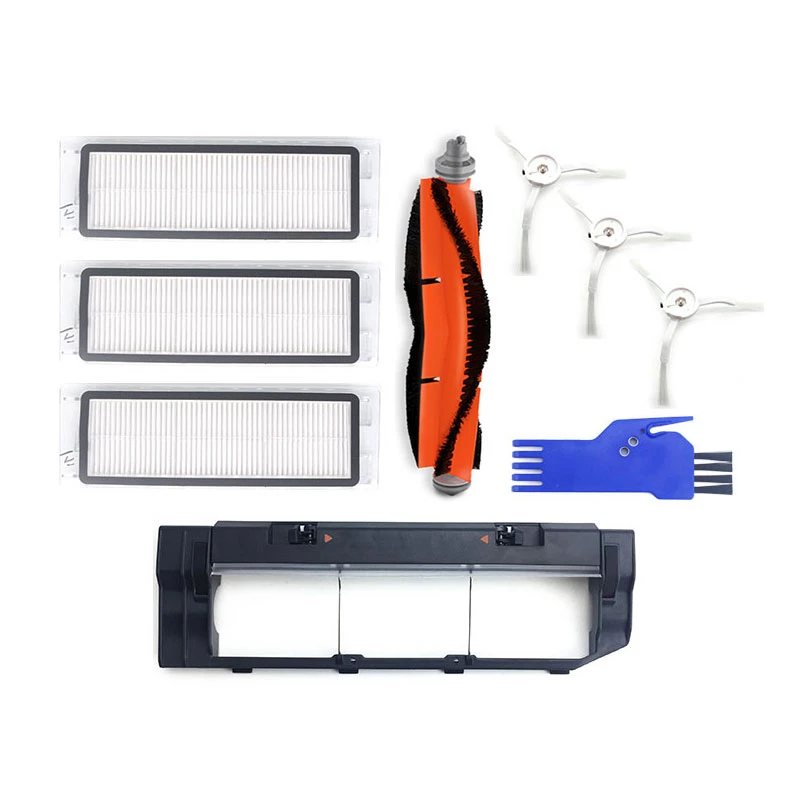 

9Pcs HEPA Filter Cover Box Side Brushes Rolling Brush with Blue Comb for xiaomi Roborock Robot S50 S51 S55 Vacuum Cleaner Parts