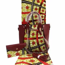 Африканские Восковые принты ткань африканская ткань Анкара ткань с 2шт Женская сумочка 6 ярдов Хлопок Ткань для вечерние батик TN-A10