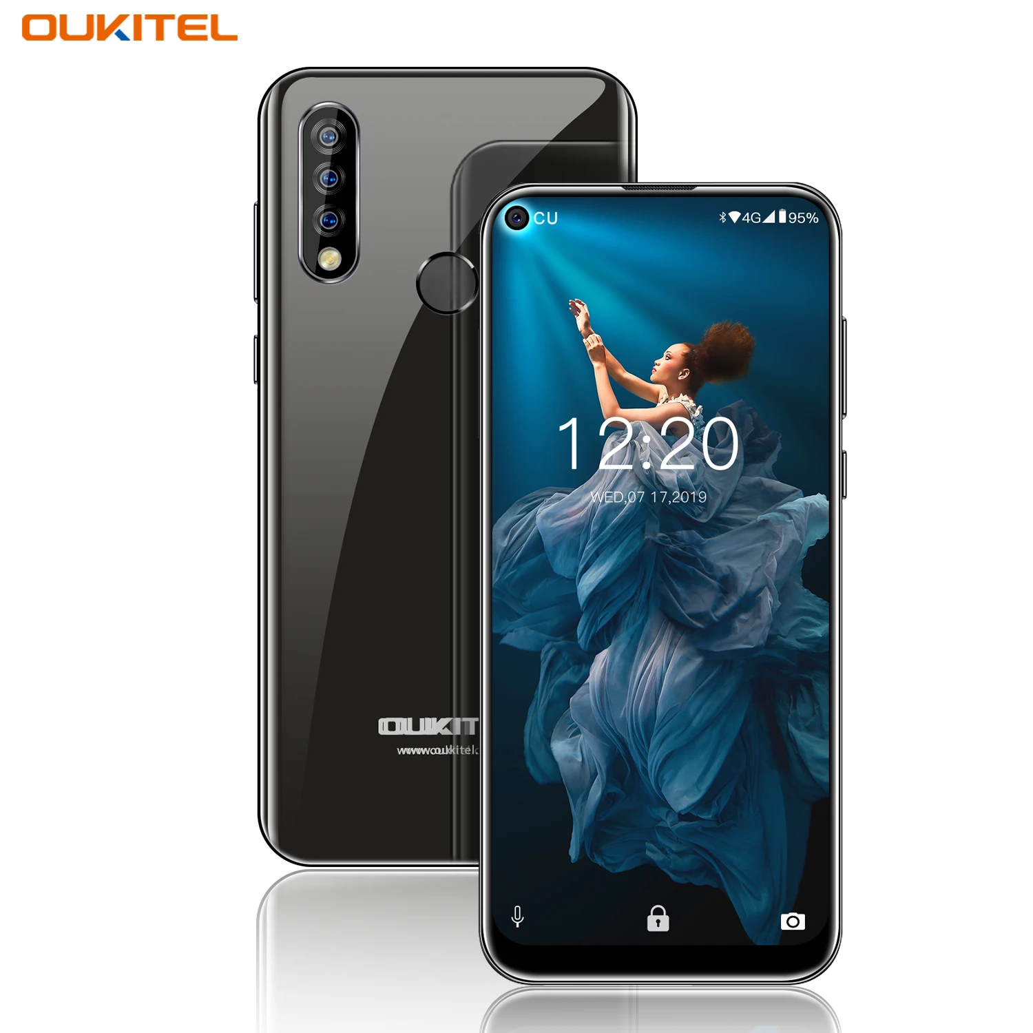 OUKITEL C17 Pro 4 Гб 64 Гб мобильный телефон 6,35 ''полный экран распознавание лица отпечатков пальцев Android 9,0 13MP двойная камера 4G сеть 2.4GH 5G Wifi