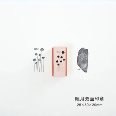 muyue Двухсторонний деревянный резиновый штамп в стиле ретро для изготовления поздравительных открыток, сделай сам, скрапбукинг, стандартный штамп - Цвет: muyue
