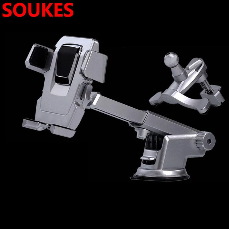 Вращающийся держатель для мобильного телефона с gps навигацией для hyundai Creta Tucson Volkswagen VW Golf 6 7 GTI Kia Ceed Rio Sportage - Цвет: gray clip