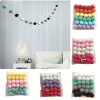 Nordic Style Wool Felt Balls Colorful Pom Pom Ball Kids Room Wall Hanging Garland Birthday Party Nursery Decor Hanging Ornament 1