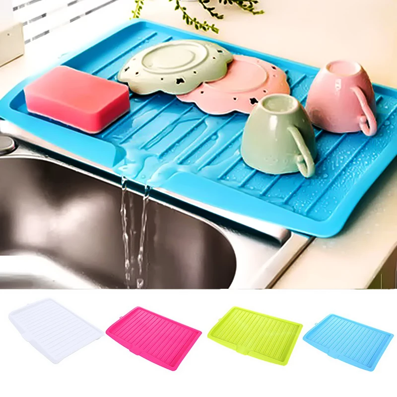 

Drain Rack Kitchen Plastic Dish Drainer Tray Large Sink Drying Rack Worktop Organizer drying rack for dishes Dropshipping 2020