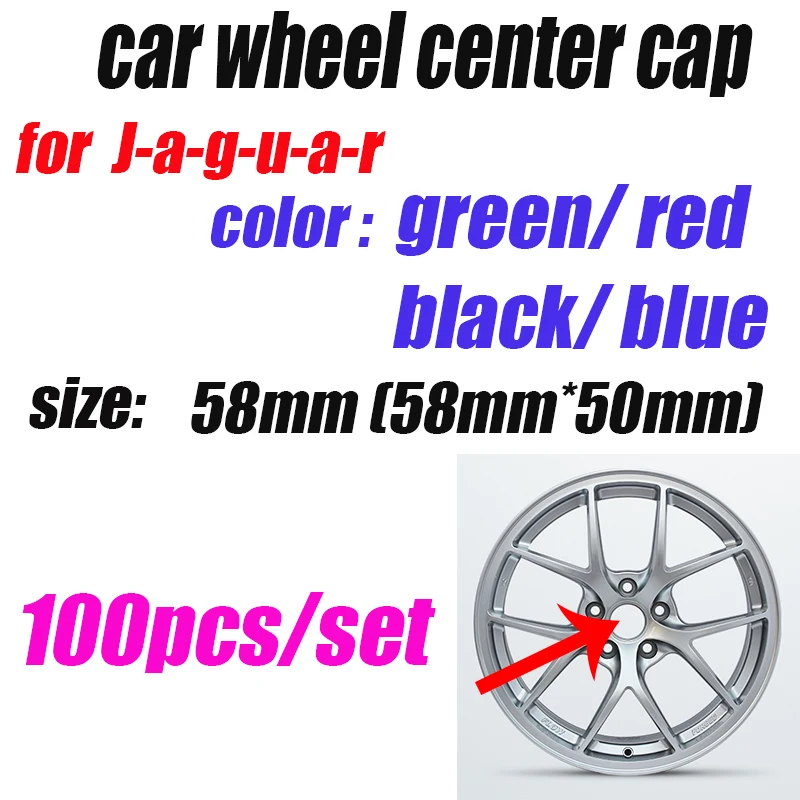 

100pcs OEM quality 58mm Wheel cap Center Covers Hub Caps Emblem for jaguar For XF XJ XKR S TYPE X TYPE XJ8 XK8