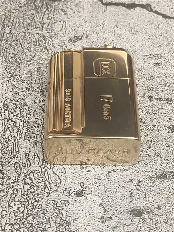 Латунная Зажигалка ручной работы GLOCK 17 модель WZH 6*4 2*2 см вес 190 г Ограниченная