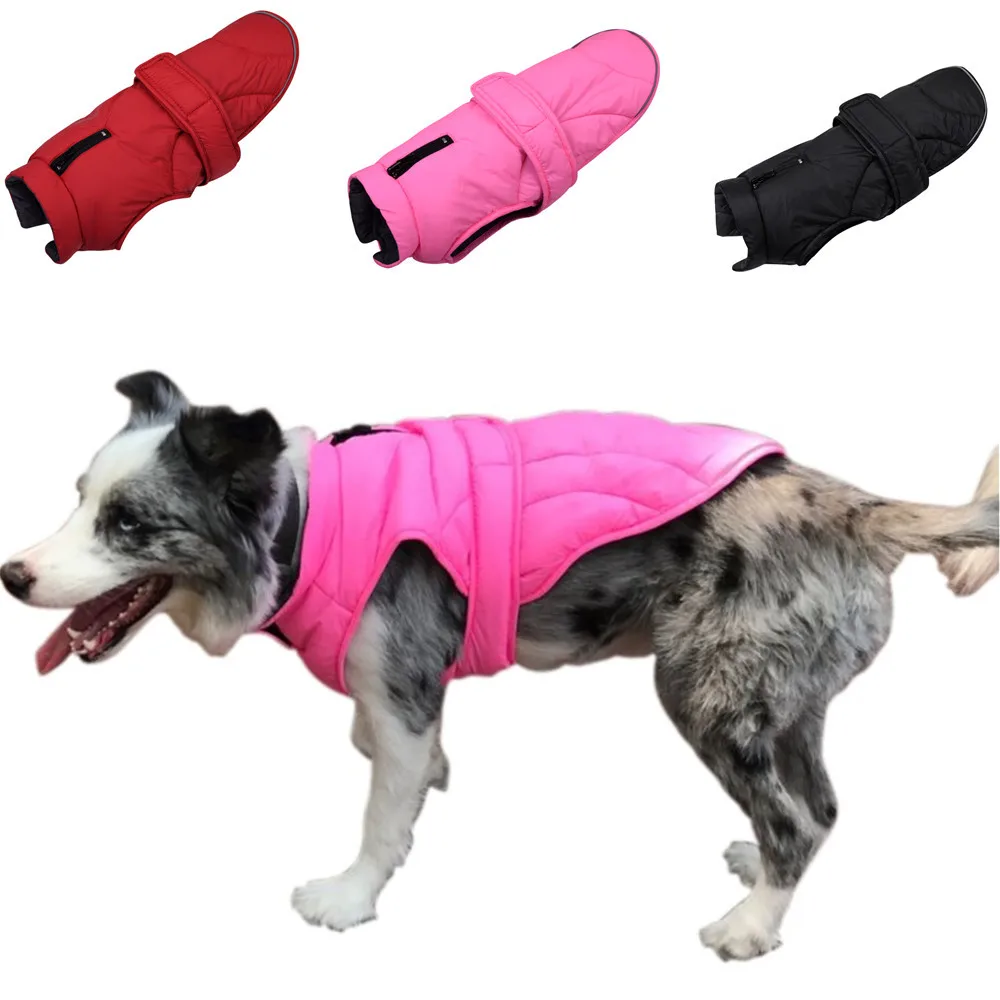 

Waterproof Reflective Outdoor Dog Clothes Warm Pet Clothes Dog Cotton Clothes For Winter Cotton Jacket Border Collie