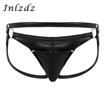 

Mens G-String Thong Lingerie Underwear Leather Open Butt Bulge Pouch Hot Sexy Panties Bikini Briefs Underwear Male Thong Panties