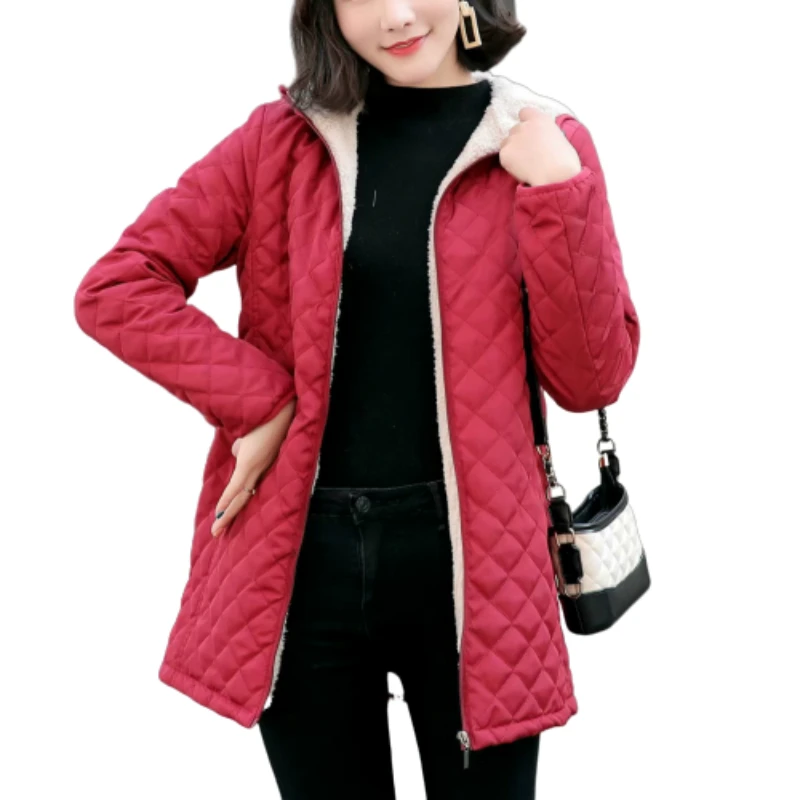 2020 Women Winter Hooded Quilted Jacket Slim Candy Color Warm Cotton Padded Basic Coat Plus Size 3XL Mid-Long Parkas | Женская одежда