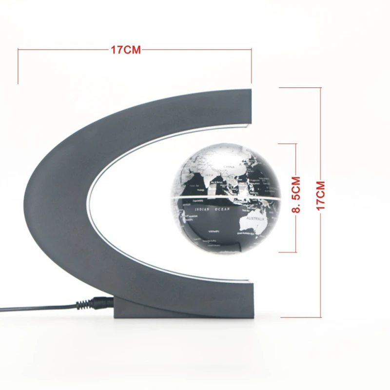 C Shape Magnetic Levitation Montessori Geography Globe Floating World Map Tellurion LED Light Terrestre Children Learning Toys (5)