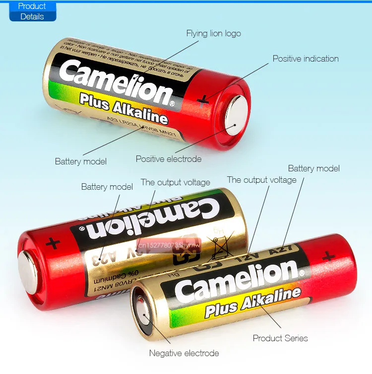 Camelion 12V 27A MN27 27A L828 A27 Super Alkaline battery 2pcs/lot For Doorbell Remote Control Flashlight Etc alkaline battery,disposable battery